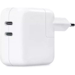 Apple Φορτιστής Χωρίς Καλώδιο με 2 Θύρες Dual USB-C 35W Power Adapter (MW2K3ZM/A) White EU