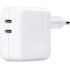 Apple Φορτιστής Χωρίς Καλώδιο με 2 Θύρες Dual USB-C 35W Power Adapter (MW2K3ZM/A) White EU