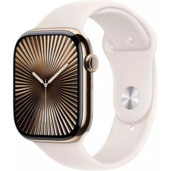 APPLE WATCH SERIES 10 46MM GOLD TITANIUM STARLIGHT SPORT BAND + CELLULAR M/L EU