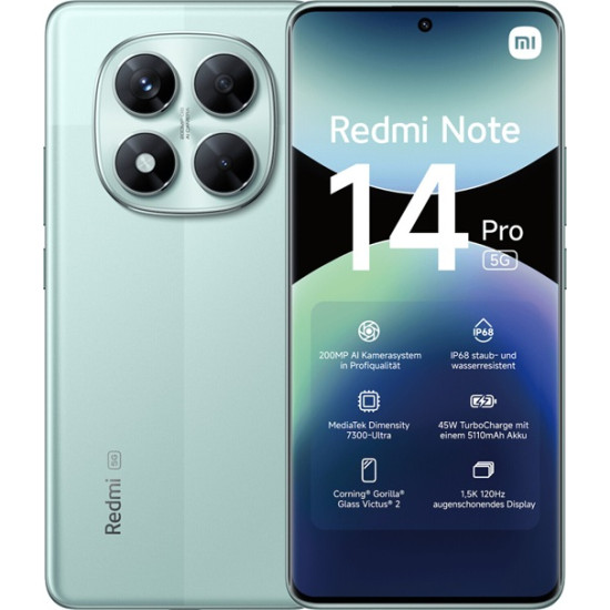 XIAOMI REDMI NOTE 14 PRO 5G 256GB ROM/8GB RAM CORAL GREEN EU